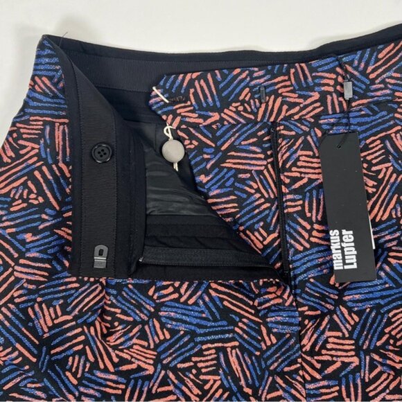 NWT MARKUS LUPFER UK🇬🇧Made Pleated Textured Pockets Shorts Shiny Print MEDIUM - Picture 10 of 13